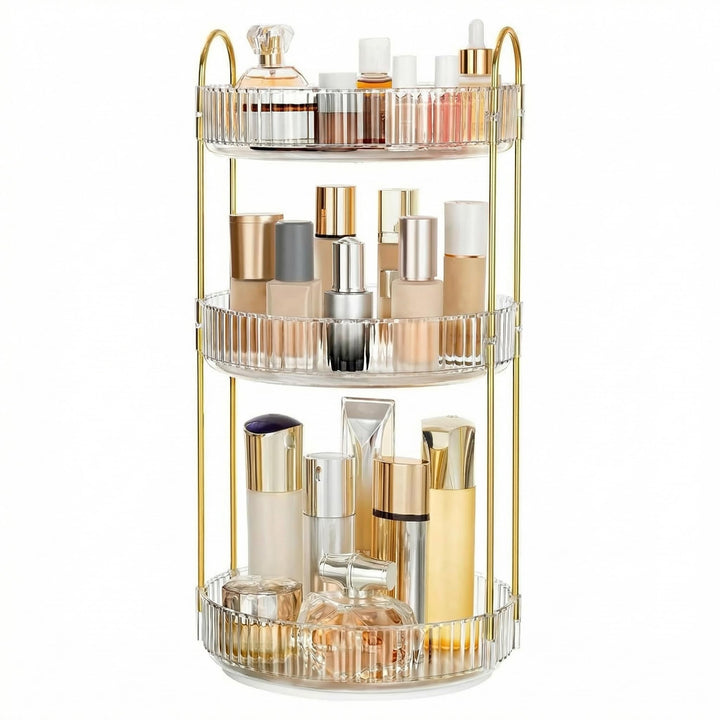Cnwinu Make Up Organizer Drehbar,Schminktisch Organizer Rund,badezimmer organizer,Parfüm Regal,Beaut