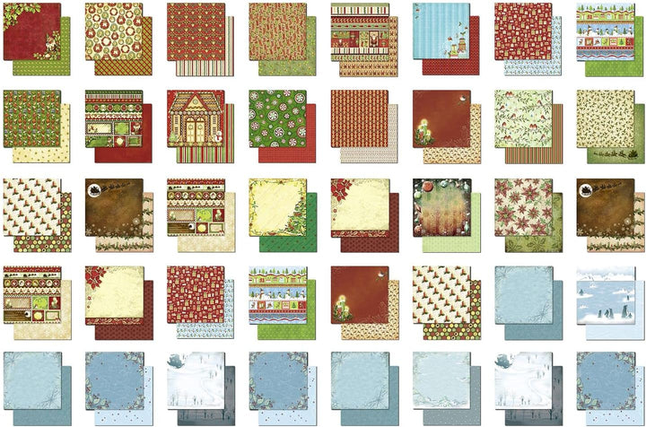 Ursus 71900099 - Glitter Design-Papier "X-Mas", Mix mit 40 Blatt beidseitig bedrucktem Motiv-Papier,