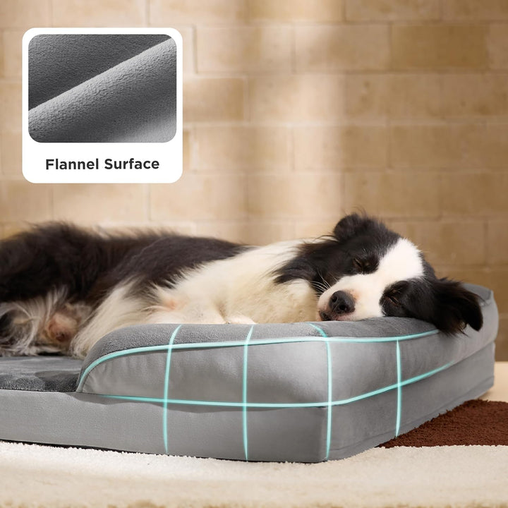 Bedsure orthopädisches Hundebett Ergonomisches Hundesofa - 89x63 cm Hundecouch mit eierförmiger Kist
