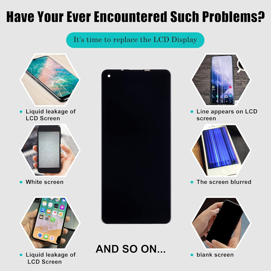 SwarKing LCD Display kompatibel mit Samsung Galaxy A21 Touch Screen Digitizer (Schwarz ohne Rahmen)