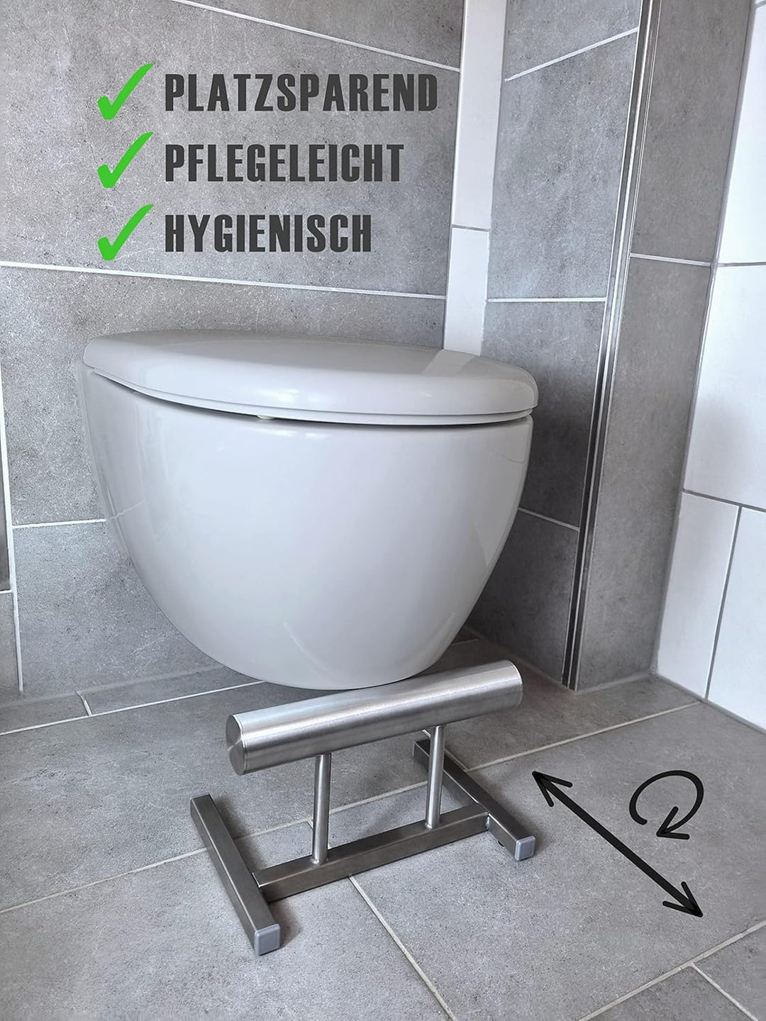 NAMOR Toilettenhocker aus Edelstahl – Premium WC-Hocker für bessere Sitzhaltung | Modernes Design, r