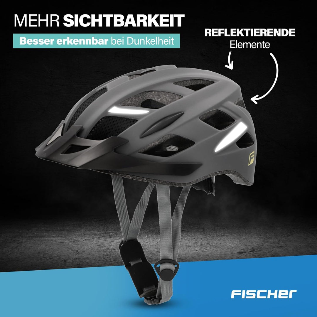 FISCHER Erwachsene Fahrradhelm, Radhelm, Cityhelm Urban, S/M oder L/XL, mit beleuchtetem Innenring-S