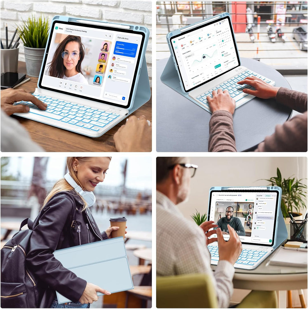 Tastatur für iPad pro 11" 2024 (M4), Hülle mit Tastatur für iPad Pro 5. Generation, Magnetisch Abneh