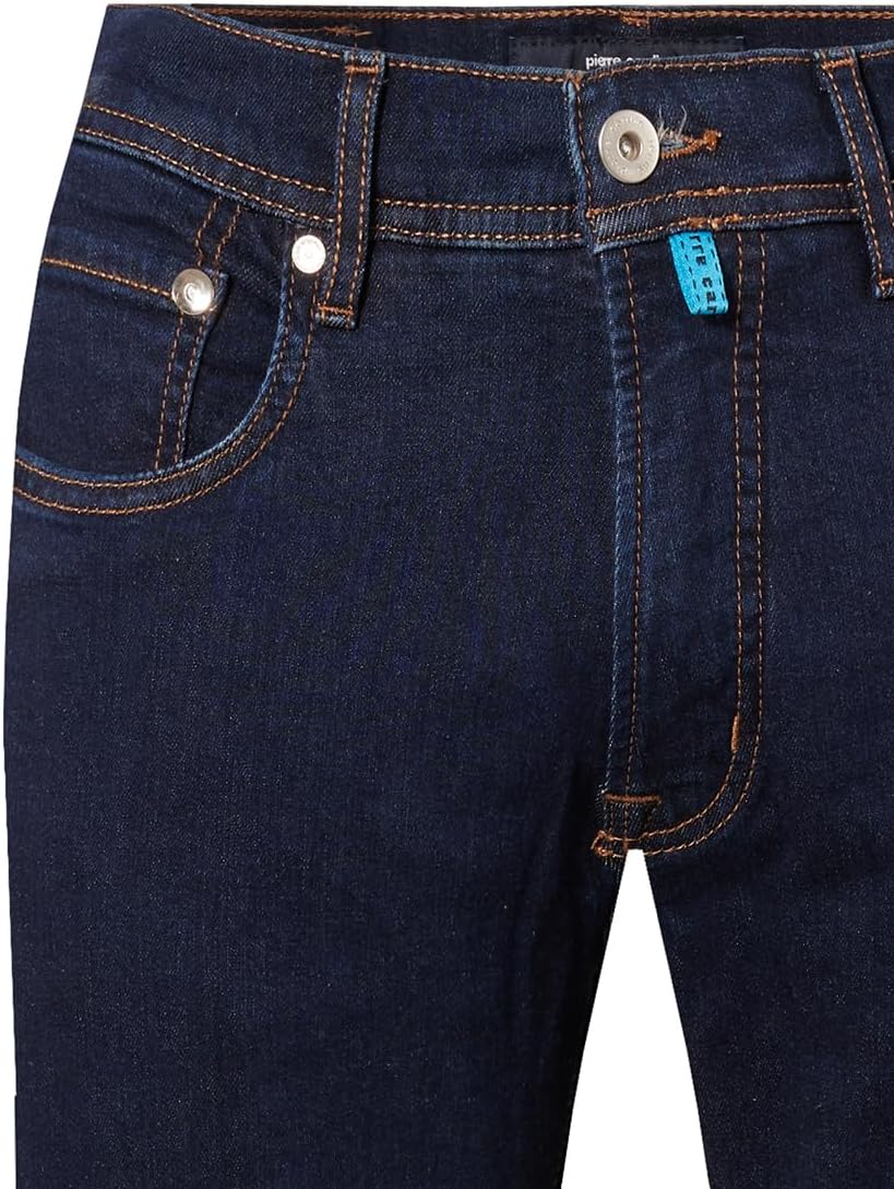 Pierre Cardin Herren Hose Lyon | Männer Jeans, Stoffhose | Tapered Fit 32W / 32L Dark Blue Stonewash