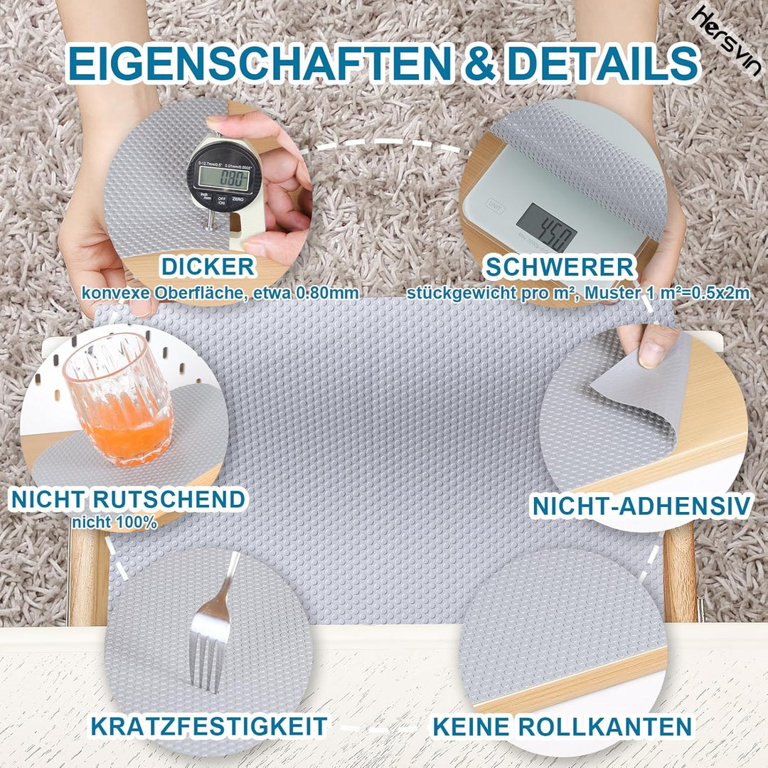 Hersvin Schubladenmatte (Übergrösse) 70cmx500cm Schrankpapier Schubladeneinlage Eva Wasserfest Nicht