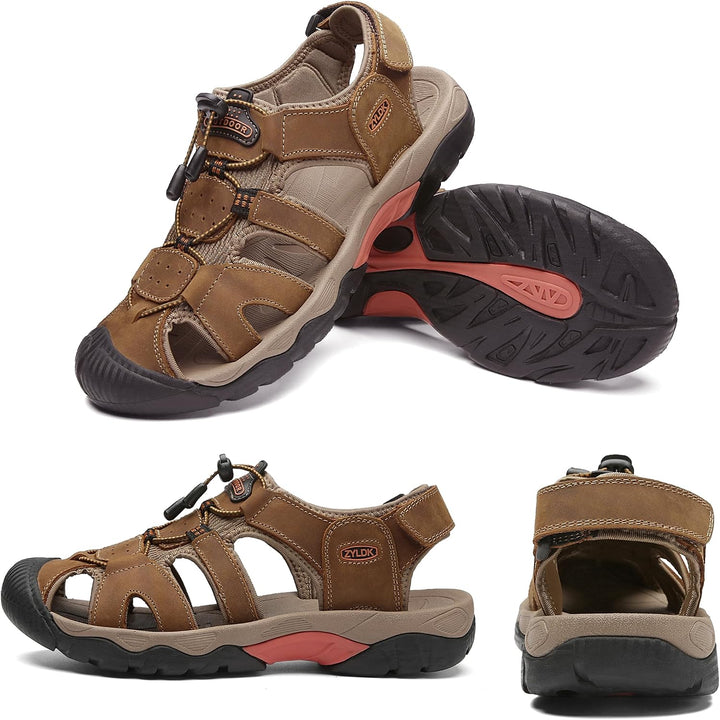 Sandalen Herren Strand Trekkingsandalen Wanderschuhe Sportsandalen | Männer Wandersandale Leder Stra