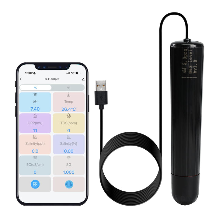 7-in-1 WiFi-Smart-Wasserqualitätssonde Echtzeit-Überwachung von pH-Wert | Temperatur | TDS | EC | Sa