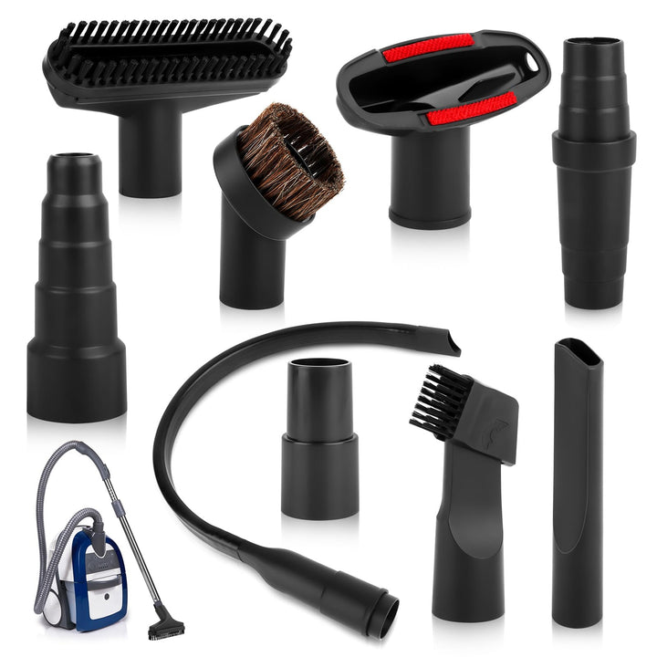9 Stück Staubsauger Düsen Set 32-35 mm Staubsauger，Staubsauger Aufsatz Universal，Zwei-in-Eins-Flachs