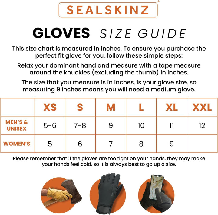 SealSkinz Unisex Ryston Wasserabweisender Skinz Print Nano Fleece Winter-Handschuhe Grösse M Olivgrü