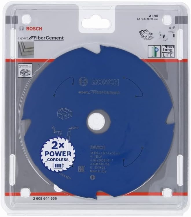 Bosch Accessories 1x Kreissägeblatt Expert for Fiber Cement (Faserzement, Sägeblatt Ø 190 x 30 x 1,8