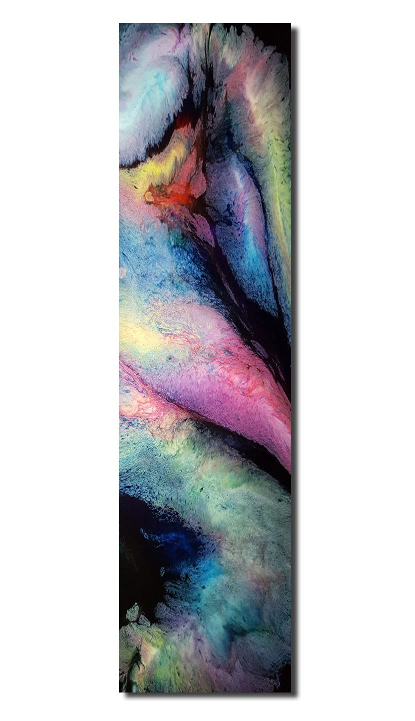 Bild auf Metall - 25 cm x 100 cm Moderne Kunst abstrakt - Kunstdruck auf leuchtend glänzenden Alumin
