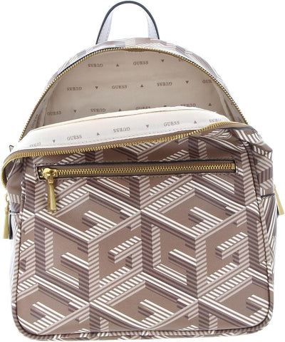 GUESS Damen Vikky Backpack Bag Taupe Logo, Taupe Logo