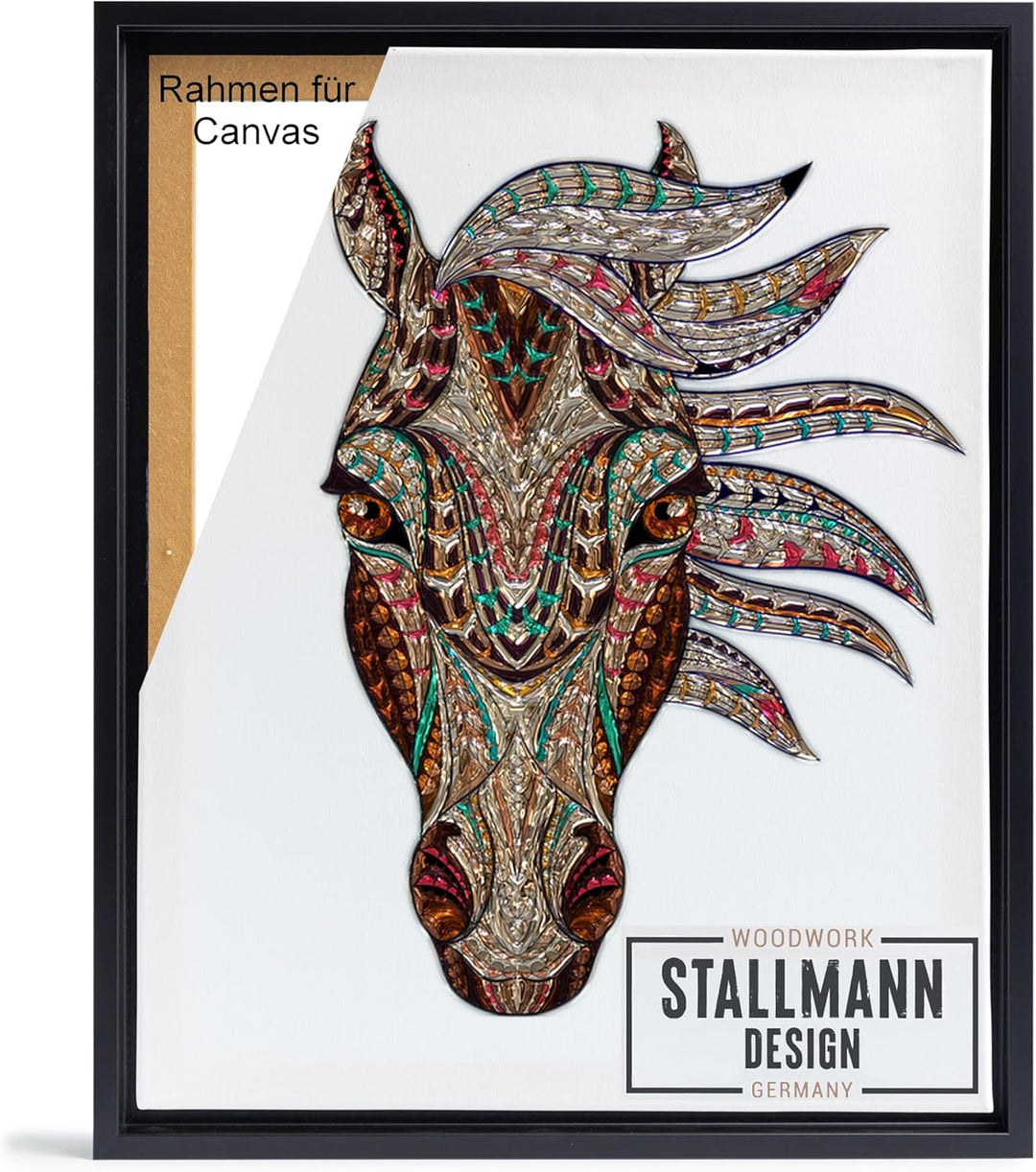 Stallmann Design Schattenfugenrahmen 30x90 cm schwarz, Bilderrahmen für Leinwandbilder auf Keilrahme