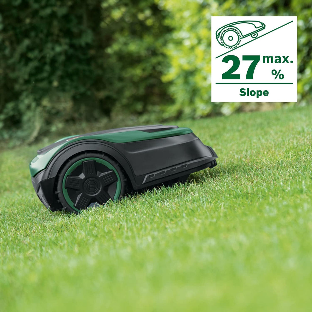 Bosch Home and Garden Rasenmäher Roboter Indego S+ 500 (mit 18V Akku und App-Funktion, Ladestation e