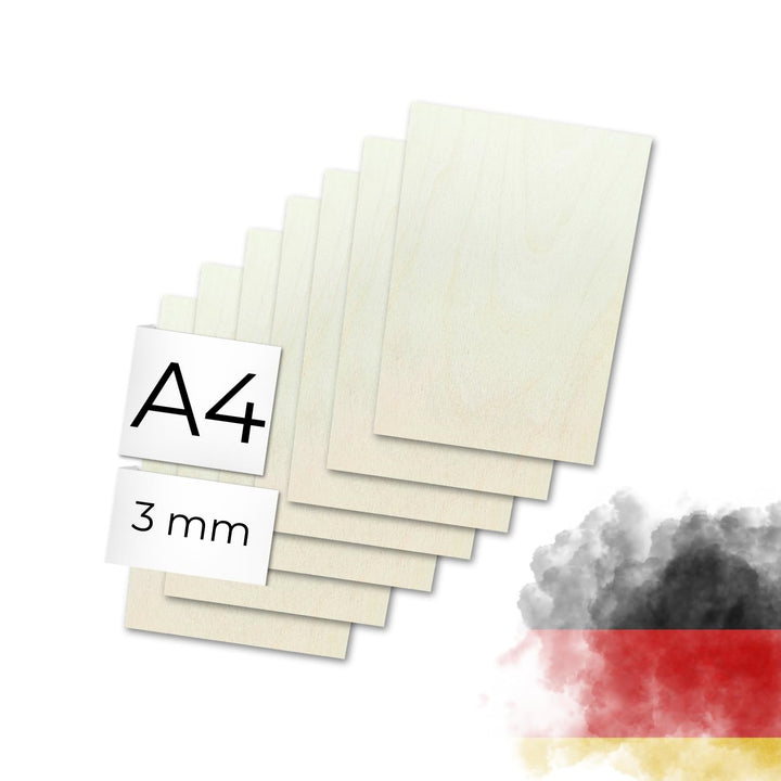 Sperrholz Birke 3mm - Premium Holzplatten für Lasercut, Gravur, Basteln, glatte Oberfläche, ideal fü