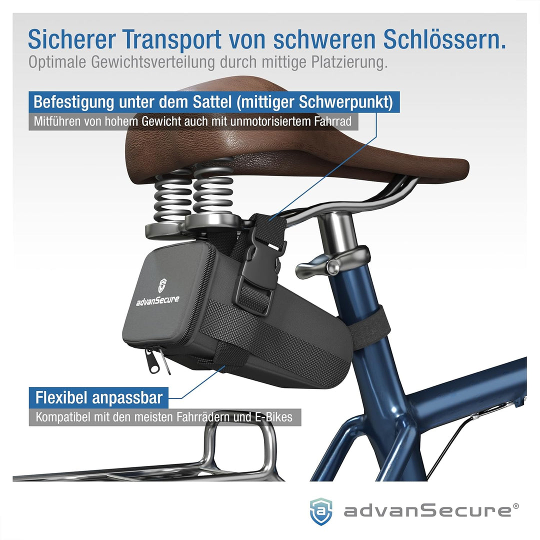 Fahrrad-Satteltasche | ideal für schwere Kettenschlösser | kompatibel mit den meisten Fahrrädern und