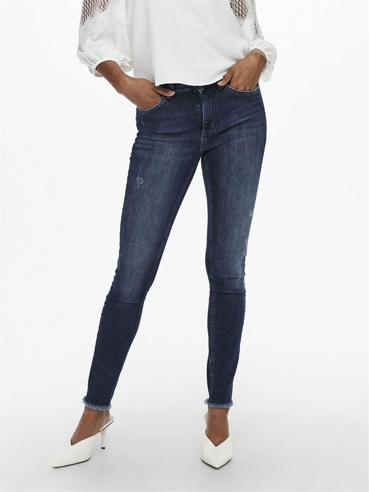 ONLY Female Skinny Jeans ONLBLUSH Mittlere Taille Skinny Fit Jeans XS / 32L Dark Blue Denim, XS / 32