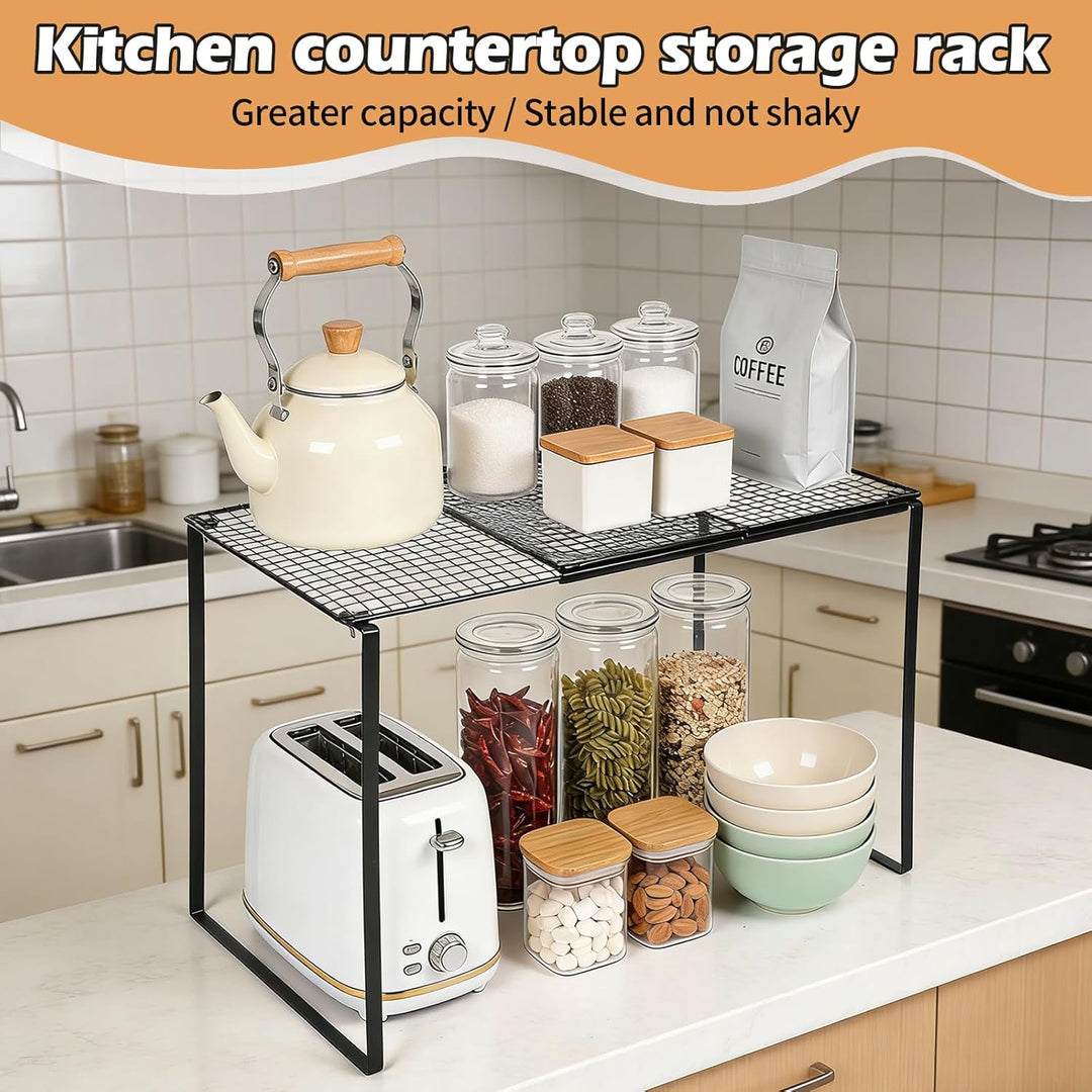 Erweiterbares Schrankregal, 38-62cm Erweiterbarer küchenregal organizer, Stark Regaleinsatz für küch