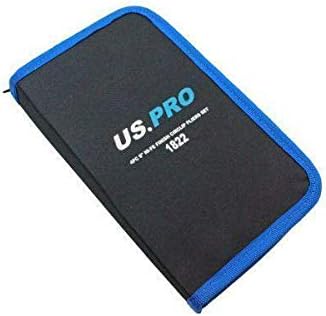 US PRO 1822 Sicherungsringzangen-Set mit Reissverschluss-Etui, 22,9 cm, Schwarz, Blau