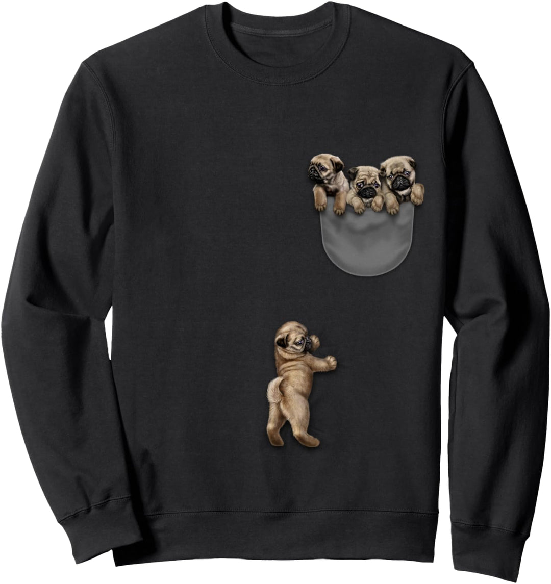 Mops spielt in der Tasche Sweatshirt