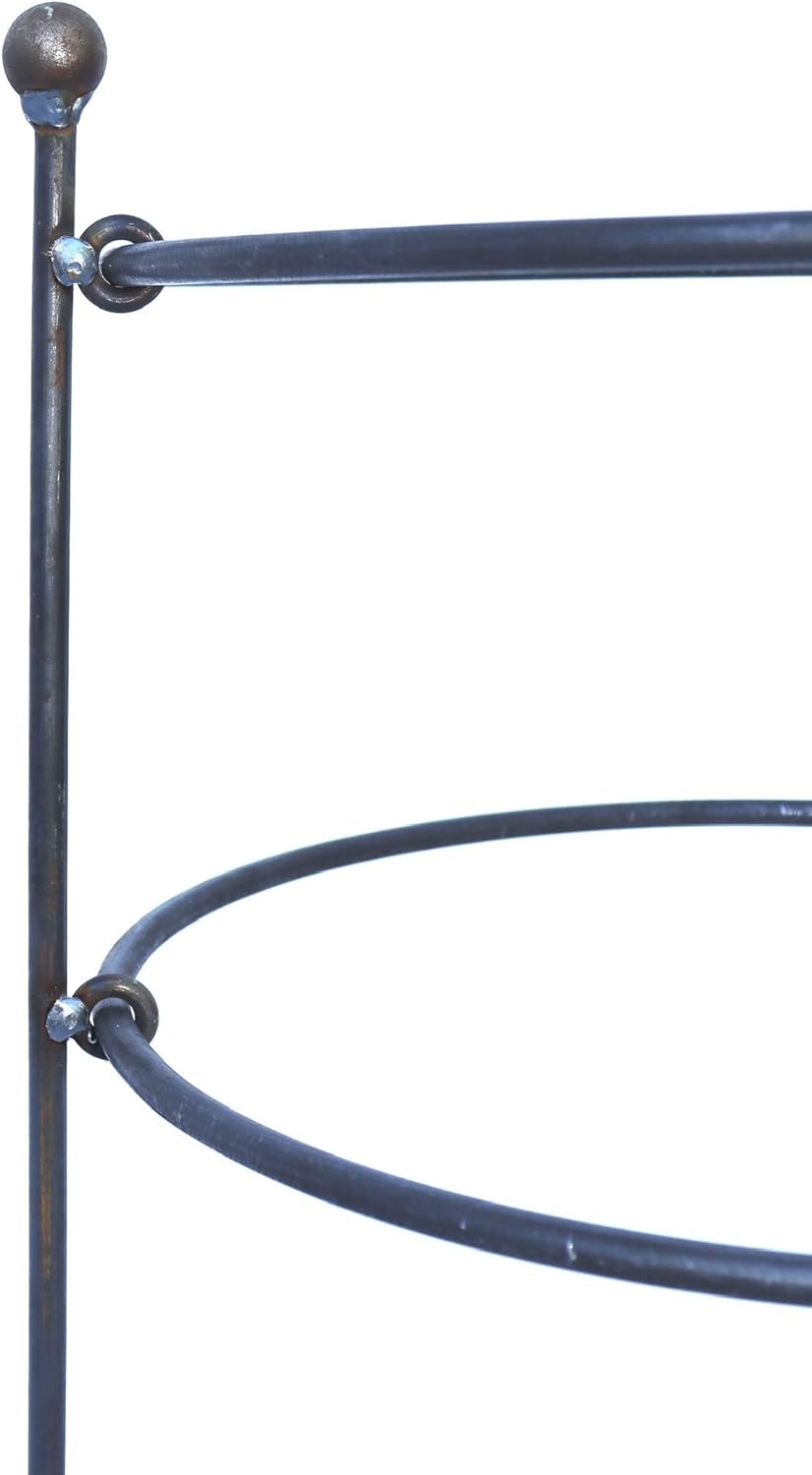 Hirsch Terracotta Staudenhalter sehr stabil Ø: 30 cm Höhe: 50 cm mit Doppelring aus Metall in Edelro