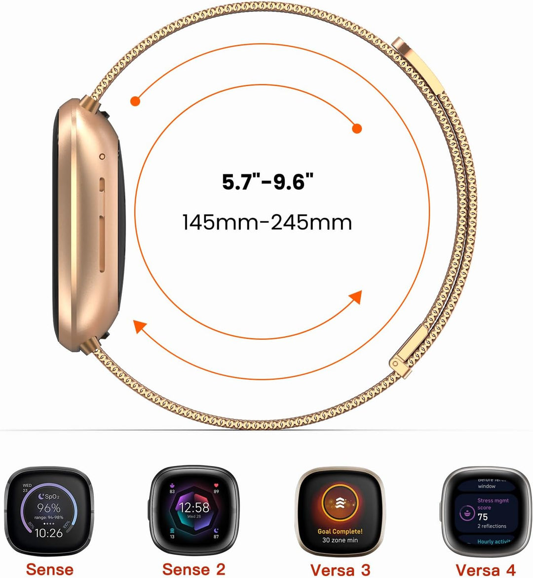 Yoohoo Armband Kompatibel mit Fitbit Versa 3 Armband/Fitbit Versa 4 Armband/Fitbit Sense Armband/Fit