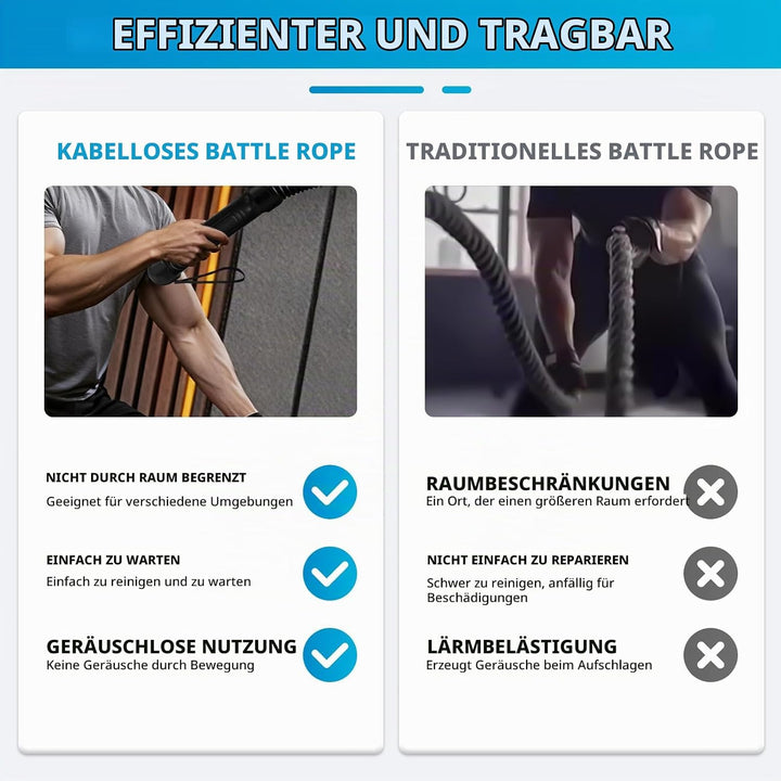 Battle Ropes, Battle rope ohne seil, Ohne Seil Geräuschfreies Heimfitnessgerät, Platzsparend, Leicht