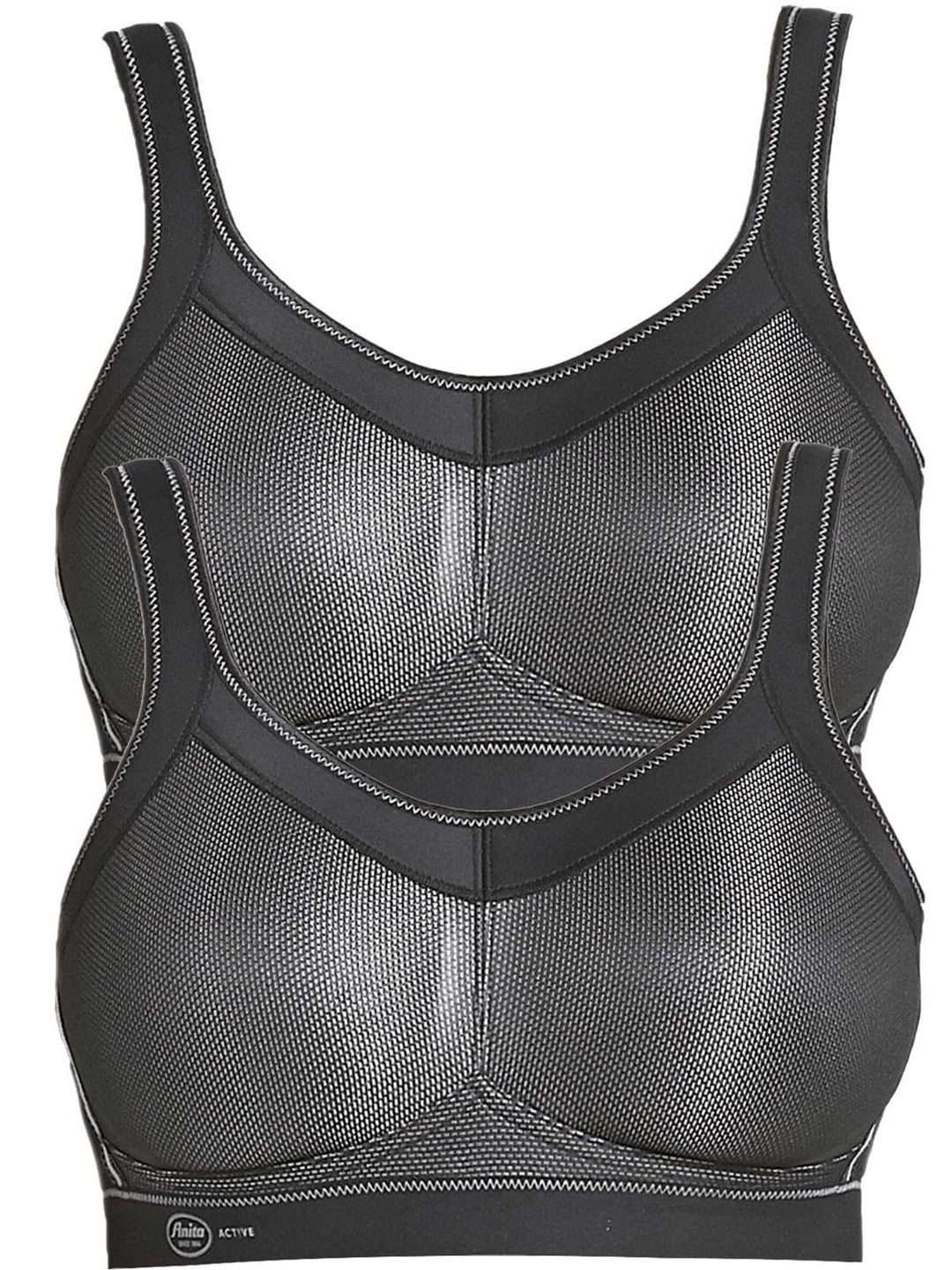 Anita 2er Sparpack Sport BH Momentum 5529 Gr. 65-105 A-H 65B Schwarz/Schwarz, 65B Schwarz/Schwarz