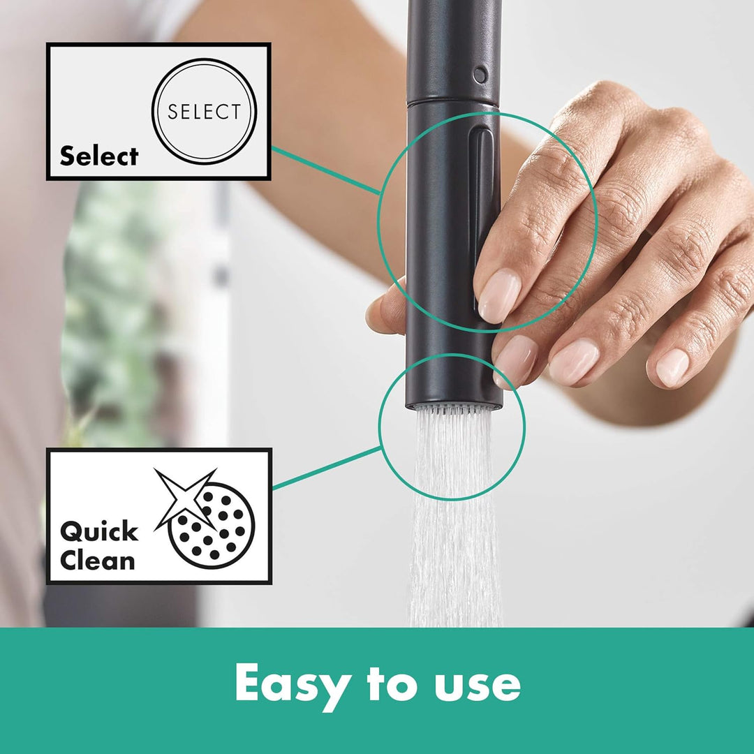hansgrohe Küchenarmatur Talis M54 (Wasserhahn Küche, 360° schwenkbar, ausziehbare Brause mit 2 Strah