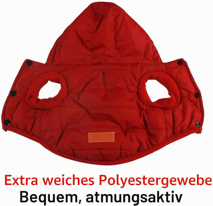 JoyDaog Warmes Fleece Hund Hoodie im Winter, kleine Hundejacke Welpe Mäntel mit Kapuze (Rot S) Small