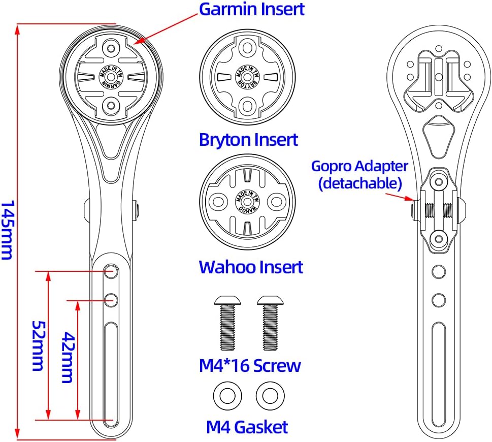 Cestbon Aero Integrierte Lenkstange Out Front Combo Mount für Garmin Edge Wahoo Elemnt Bryton Rider