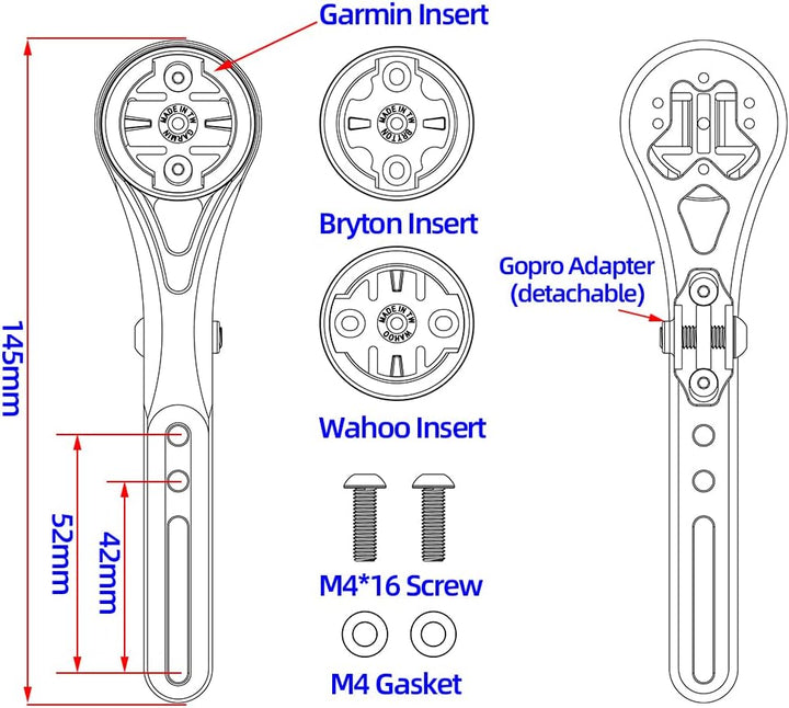 Cestbon Aero Integrierte Lenkstange Out Front Combo Mount für Garmin Edge Wahoo Elemnt Bryton Rider