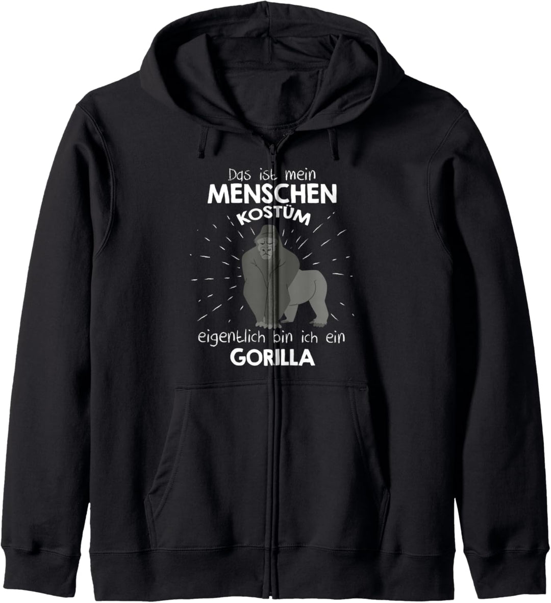 Mein Menschen Kostüm Bin ich ein Gorilla, Halloween Outfit Kapuzenjacke