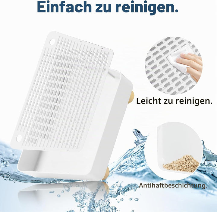Katzentoilettenrampe, Katzen Treppen &amp; Stufen mit Holzfüsse Filterfunktion, leicht zu reinigender Ti