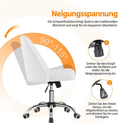 Yaheetech Bürostuhl Schreibtischstuhl Ergonomisch Gepolstert Kunstleder Drehstuhl mit Rollen Arbeits