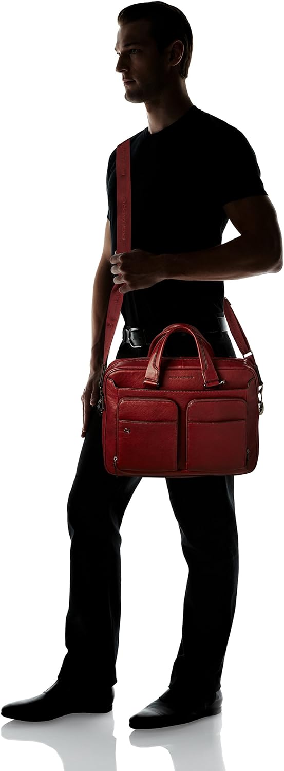 Piquadro Herren Black Square Handtasche (1er Pack) 10x28x40 cm (W x H x L) Rot (Bordeaux), 10x28x40