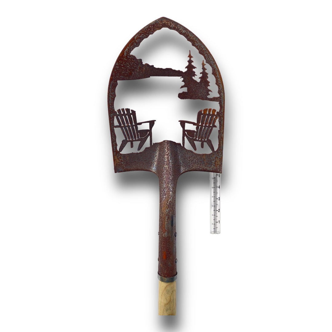 Crispe Edelrost Deko-Schaufel mit Regenmesser - Relax - Gartendekoration für aussen, Höhe: 180 cm, R