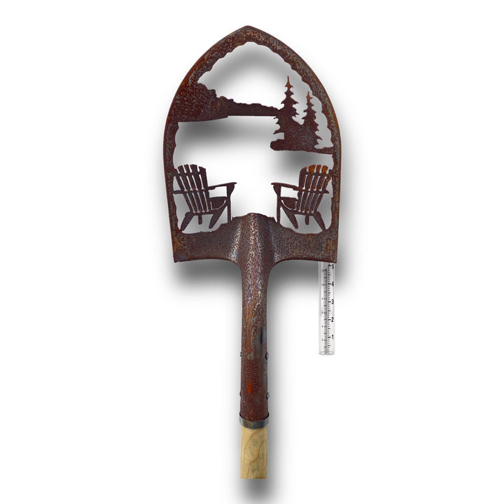 Crispe Edelrost Deko-Schaufel mit Regenmesser - Relax - Gartendekoration für aussen, Höhe: 180 cm, R