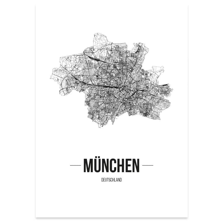 JUNIWORDS Stadtposter, München, Wähle eine Grösse, 60 x 90 cm, Poster, Schrift B, Weiss 60 x 90 cm S
