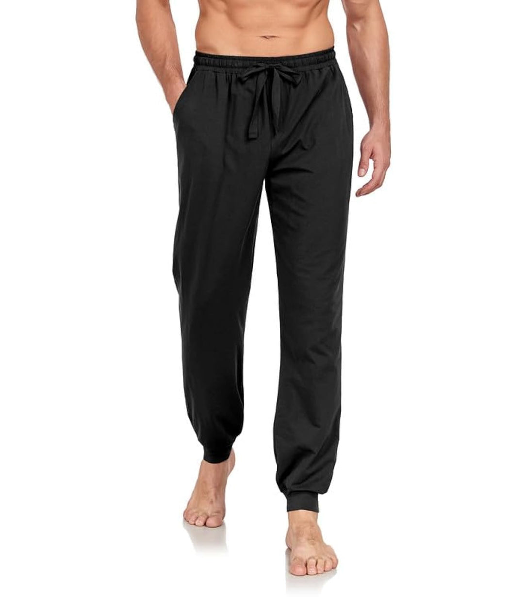COLORFULLEAF Schlafanzughose Herren Lang Schlafhose mit Bündchen Pyjamahose für Männer Jogginghose 1