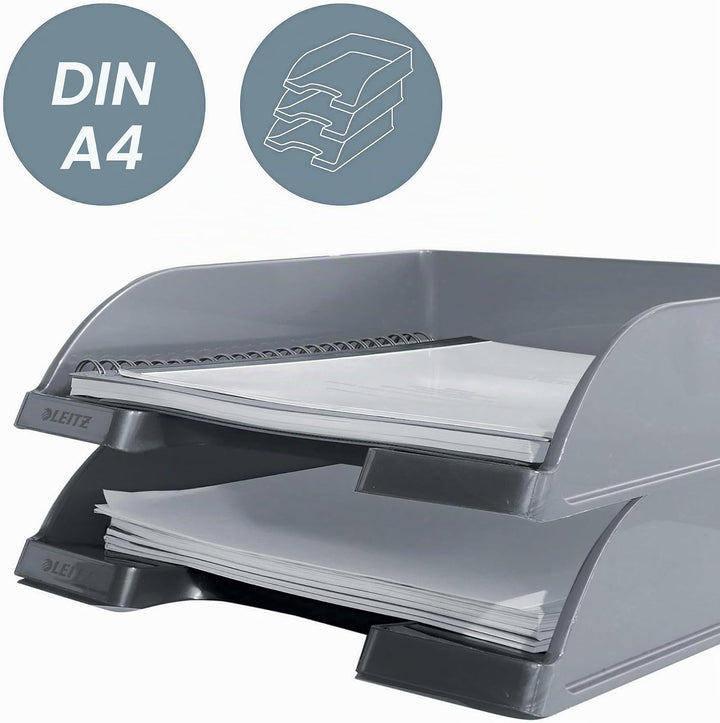 Leitz Briefkorb, A4, 5er Pack, Grün, WOW-Serie, 52263054 Grün 5 Stück, Grün 5 Stück