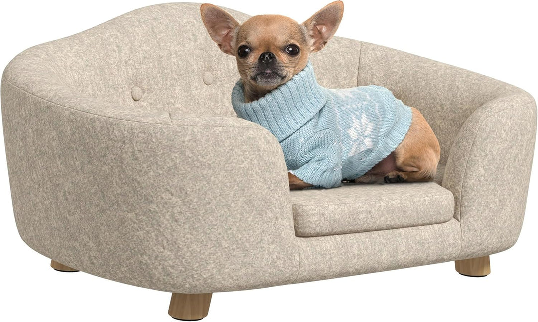 PawHut Haustiersofa Hundematte Hundebett Hundesofa Hundecouch Katzen Sofa mit Kissen Rückentasche Pl