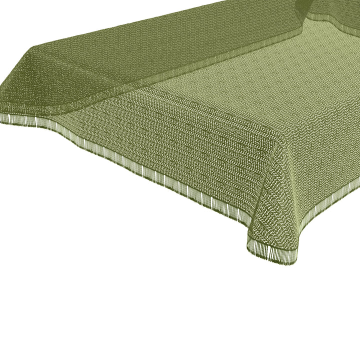 BEAUTEX Moa Weichschaum Tischdecke mit Fransen, Garten, Balkon, Terrasse, Camping - Oval 160x220 cm,
