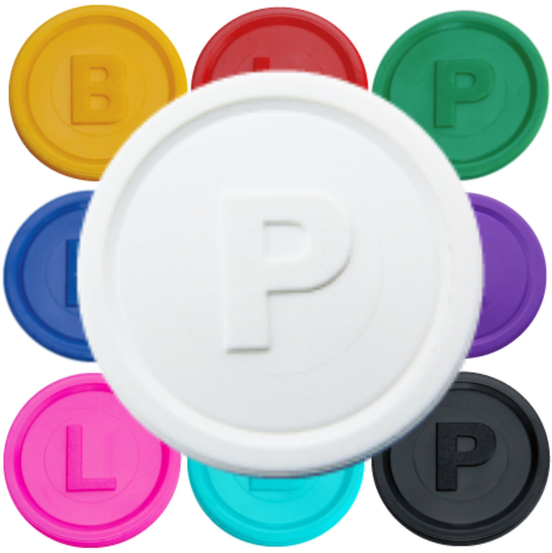SCHWABMARKEN 1000 Pfandmarken, Chips, Token Farbe Weiss P, Weiss P