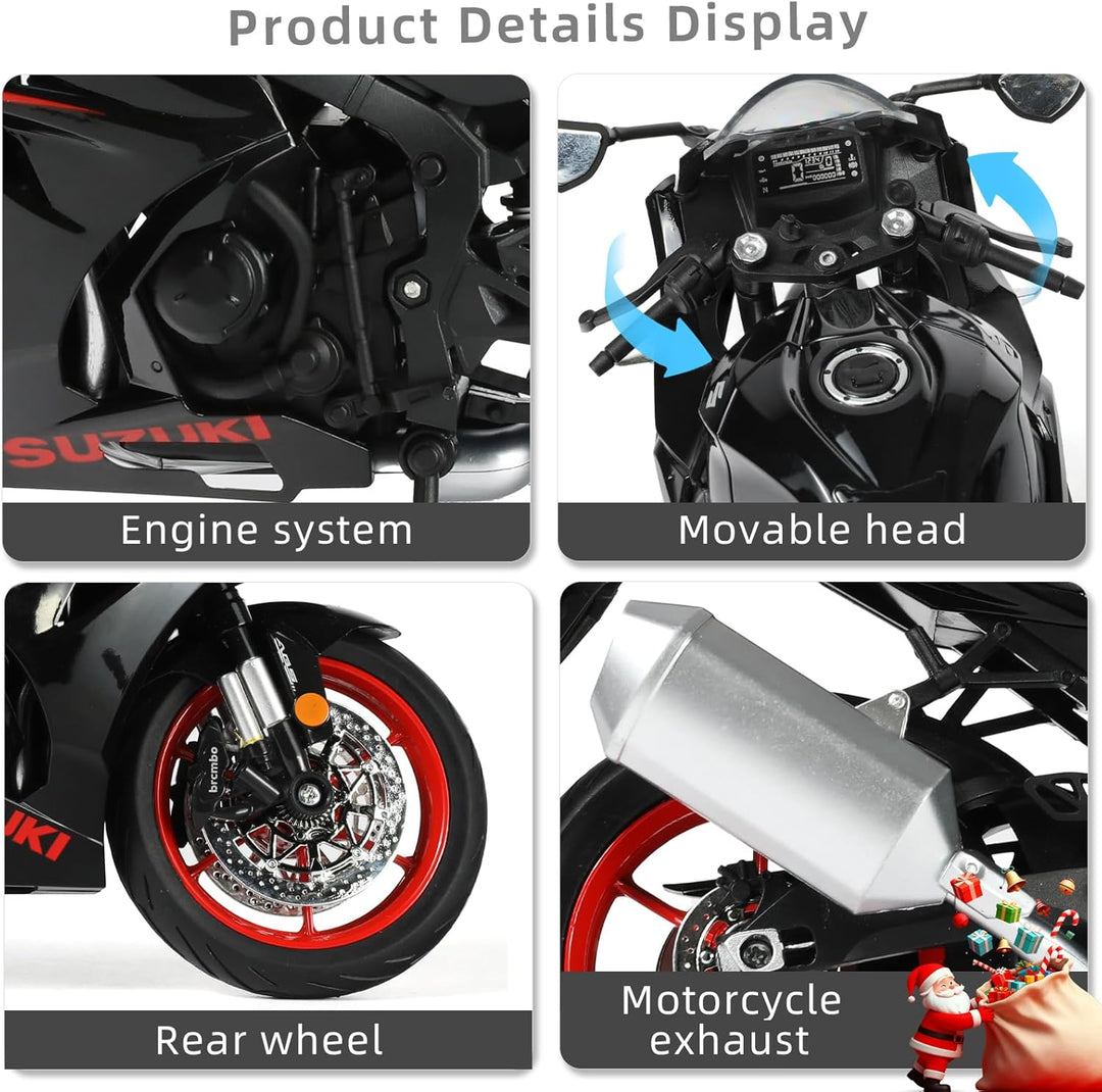 1:9 Motorrad Modell kompatibel für Suzuki GSX R1000R Legierung Diecast Motorrad Modell Spielzeug Min