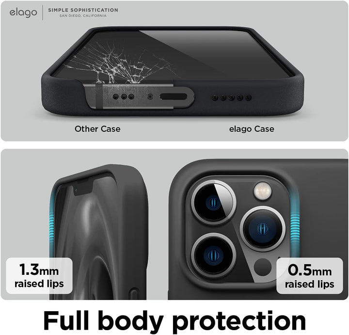 elago Schutzhülle aus Flüssigsilikon, kompatibel mit iPhone 13 Pro (6,1 Zoll), Rundumschutz – stossf