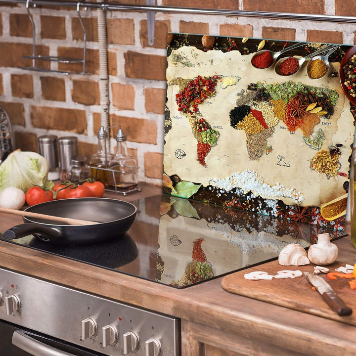 TMK ArtDeko Herdabdeckplatte 1 Teilig 60x52 cm - Spritzschutz Herdabdeckung – Herdschutz aus Sicherh