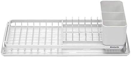 Brabantia Abtropfgestell, Aluminium/Kunststoff, Licht Grau, 13 x 49 x 21.6 cm Kompakt Light Grey, Ko