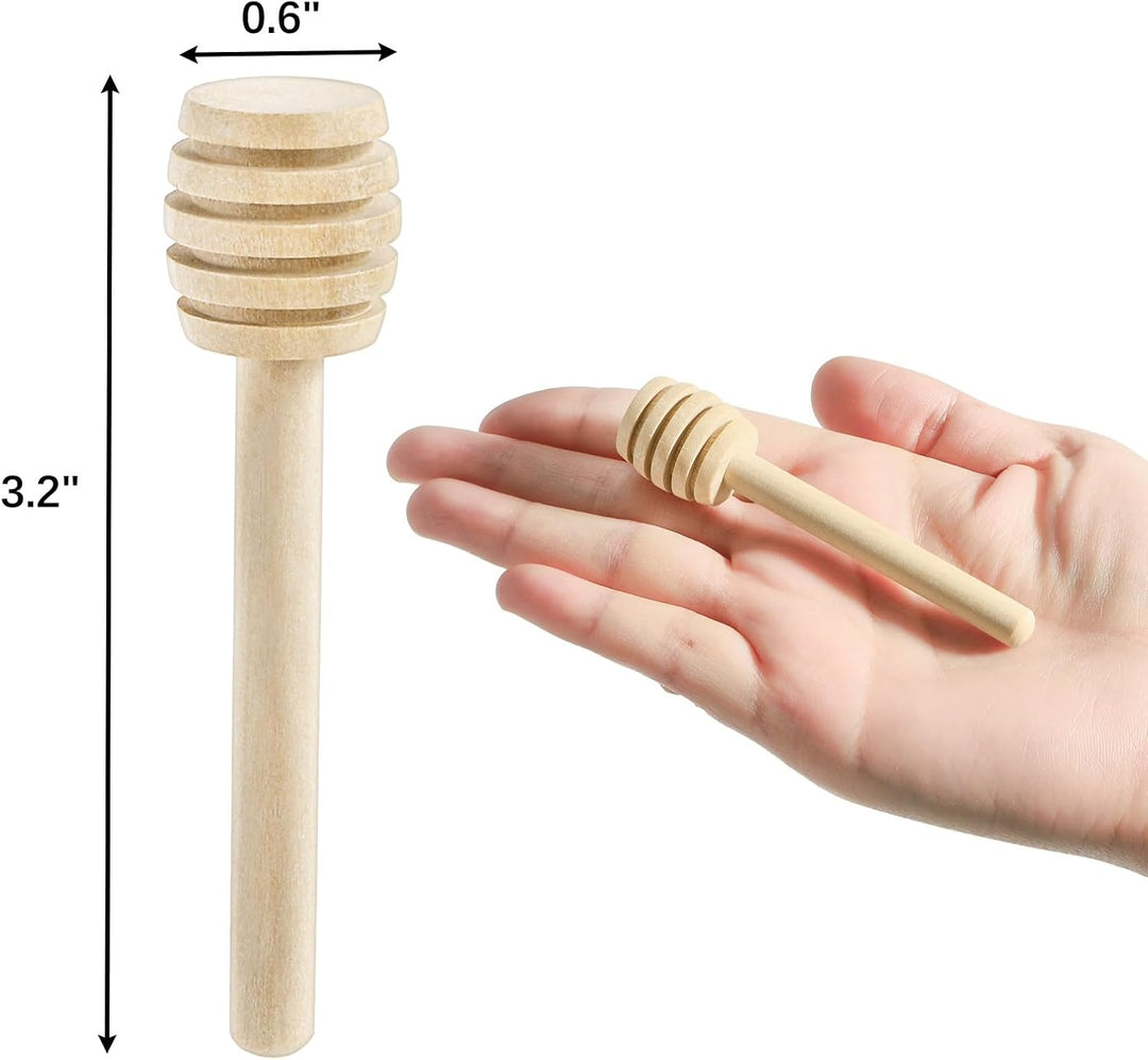 Lawei 100 Stück Honiglöffel Holz Honig Dipper Löffel Mini Holzschläger für Honig Marmelade - 7,5 cm,