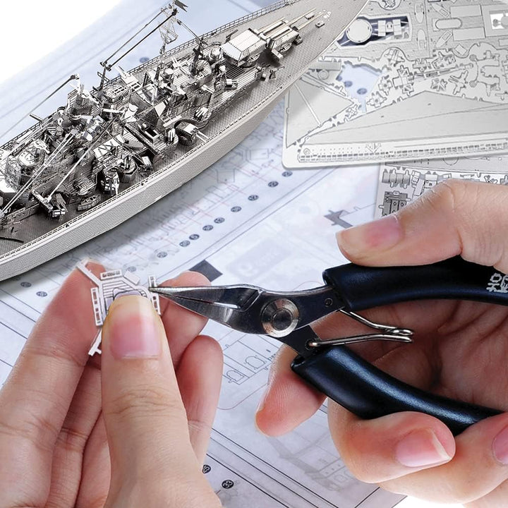 piececool 3D Puzzle Metall Bismarck-Schlachtschiff 3D Metall Puzzle Militärmodell 340 Edelstahl, Gan